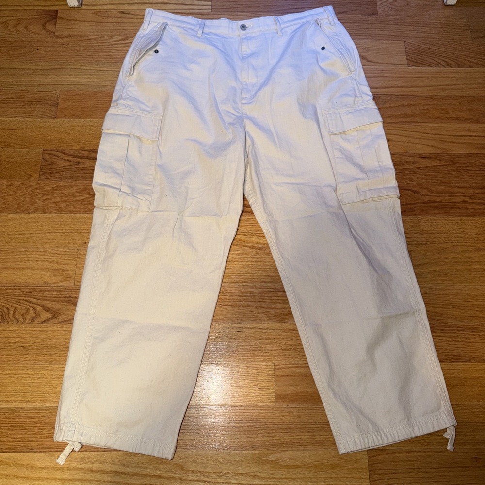 Gap Baggy Fit Cargo Khaki Light Canvas 38x30 Brand New No Tags
